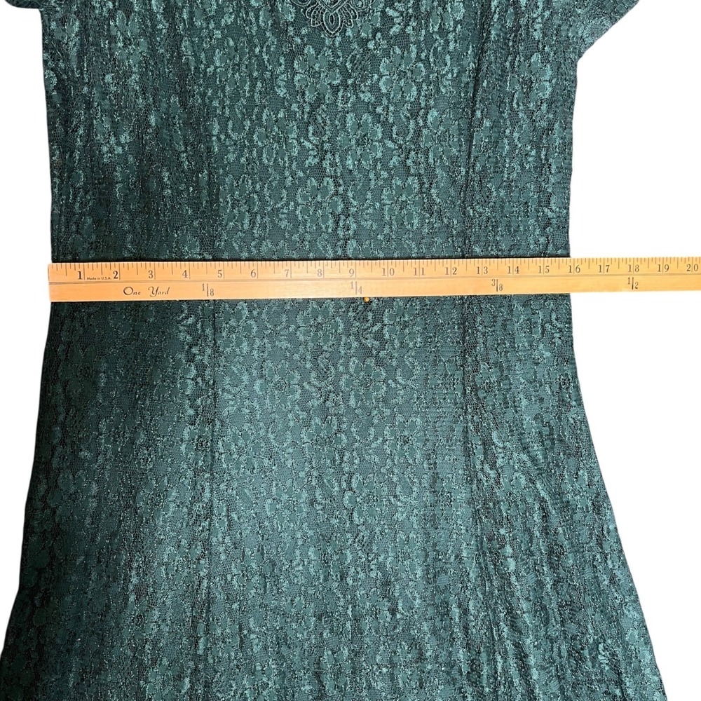 VTG Fredericks of Hollywood Green Lace Dress Corset 11 Fairy Grunge Whimsigoth - Picture 9 of 16